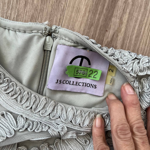 JS Collections White Embroidered Midi Dress - Picture 2 of 8